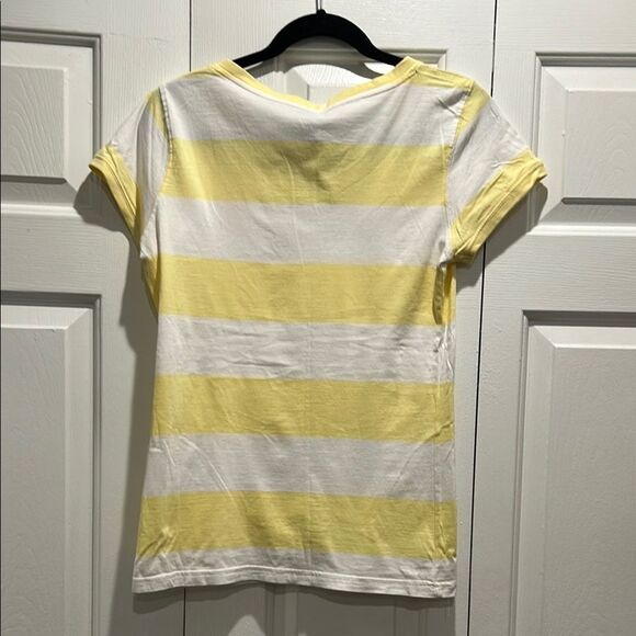 US Polo Assn Yellow and White Striped T-Shirt, Size Large - Picture 5 of 6